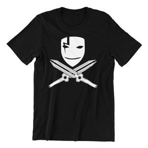 NEW Darker Than Black Hei BK201 Reaper Mask Knives Crossed T-Shirt